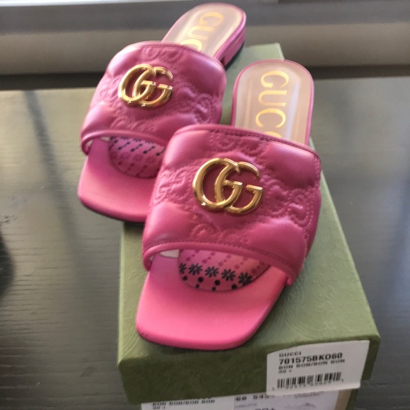 Gucci Barbi  Pink Slide Sandals - Picture 1 of 7